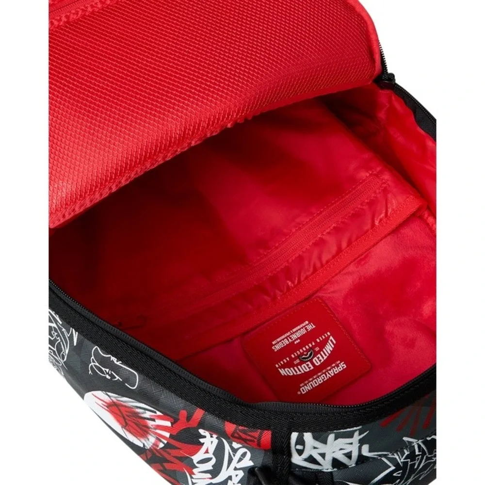 NEW Sprayground Branded Bandit Shark Backpack Black White Red Unisex Streetwear
